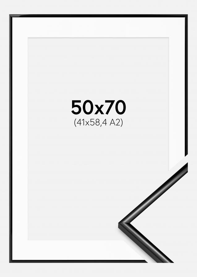 Ramme Scandi Sort 50x70 cm - Passepartout Hvid 42x59,4 cm (A2)
