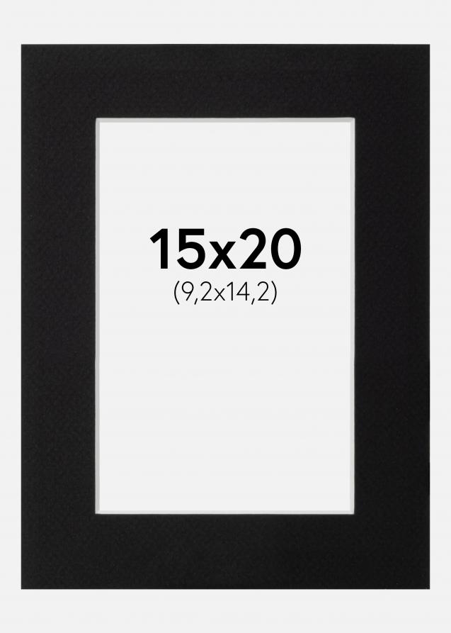 Passepartout Sort Standard (Hvid Kerne) 15x20 cm (9,2x14,2)