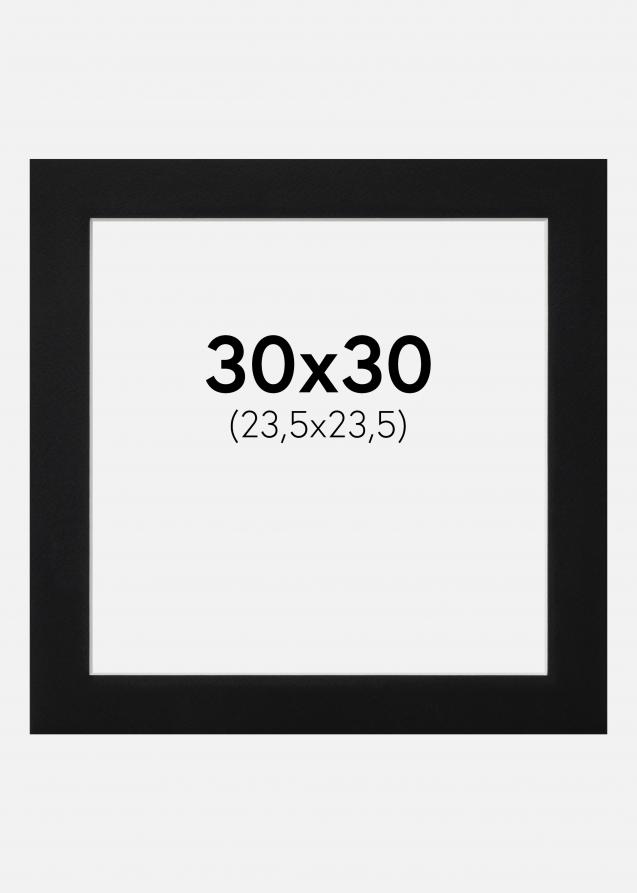 Passepartout Sort Standard (Hvid kerne) 30x30 cm (23,5x23,5)