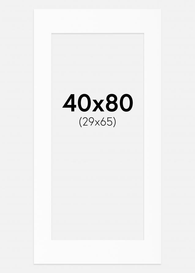 Passepartout Hvid Standard (Hvid kerne) 40x80 cm (29x65)