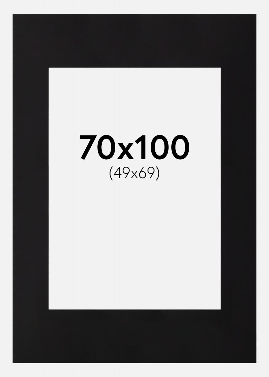Passepartout Sort (Hvid kerne) 70x100 cm (49x69)