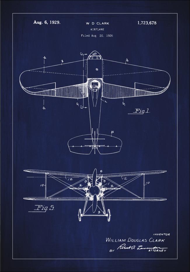 Patenttegning - Fly - Bl Plakat