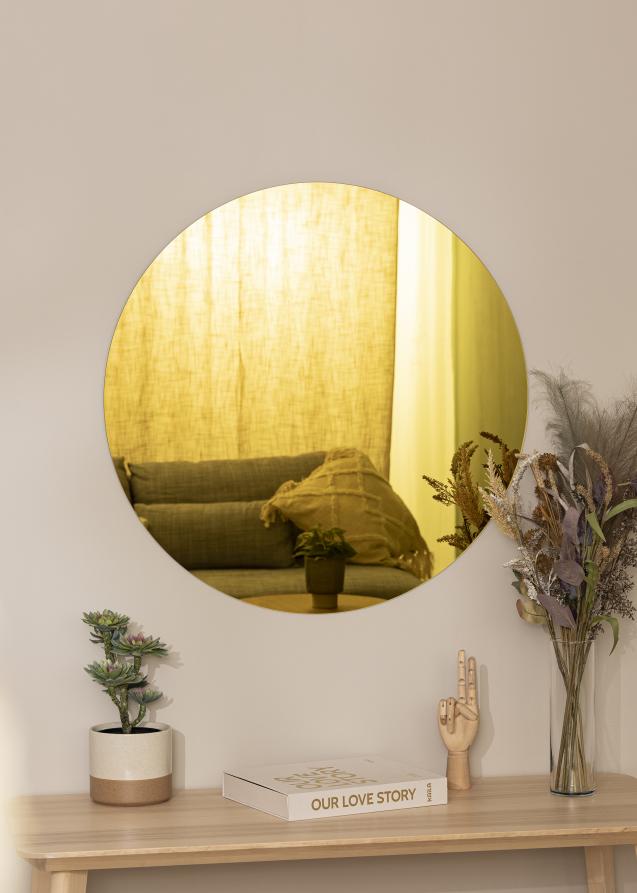 Spejl Crystal Yellow 80 cm Ø