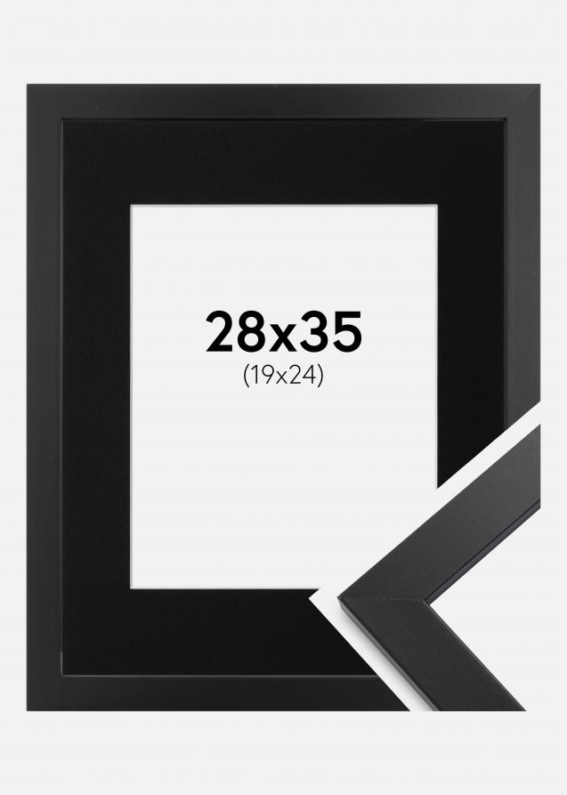 Ramme Black Wood 28x35 cm - Passepartout Sort 20x25 cm