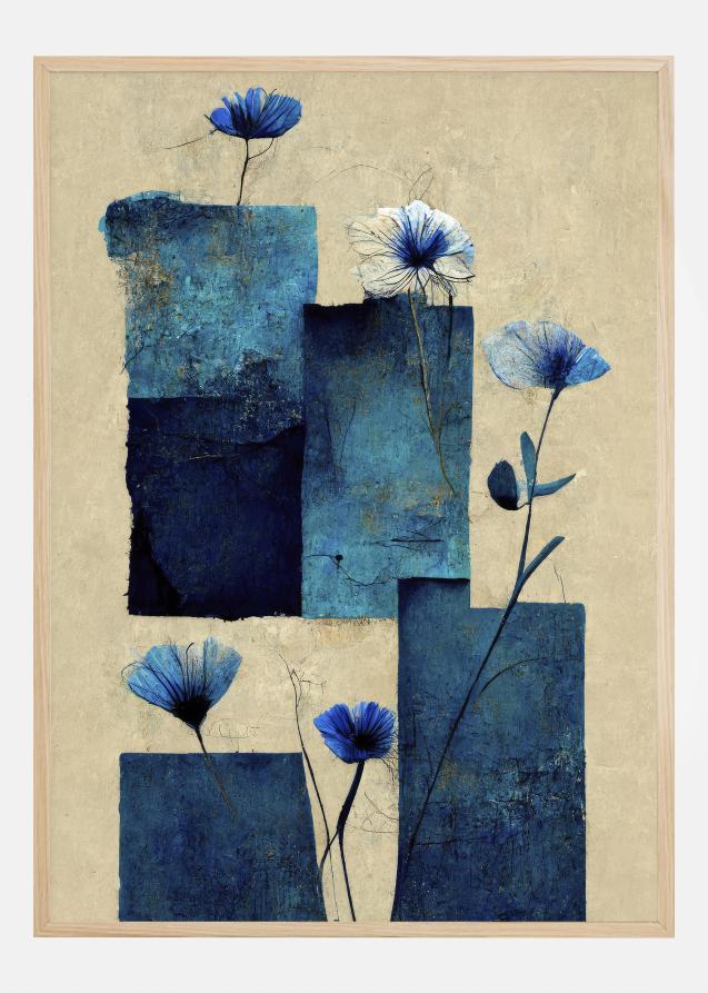 Blocks And Flowers Plakat