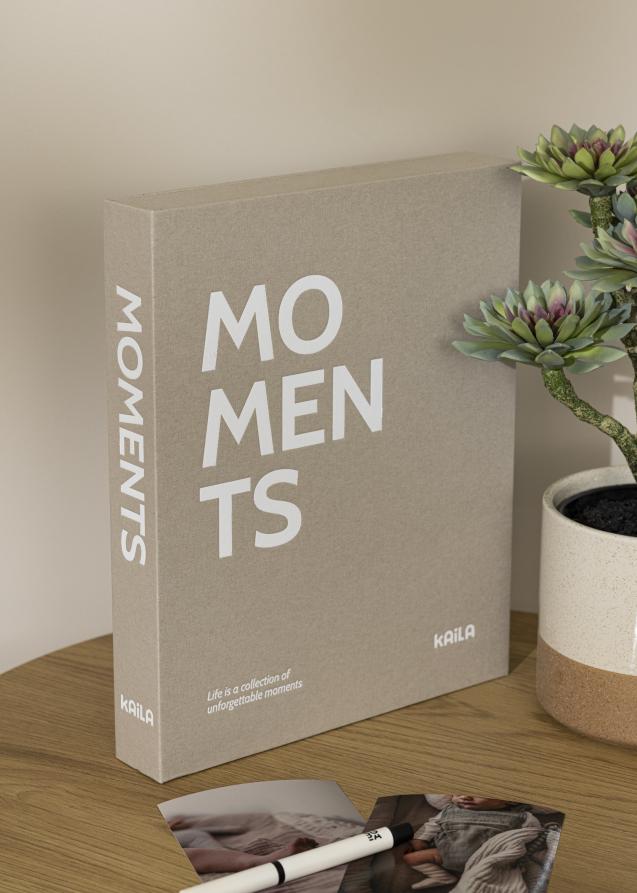 KAILA MOMENTS Grey - Coffee Table Photo Album (60 Sorte Sider / 30 Blade)