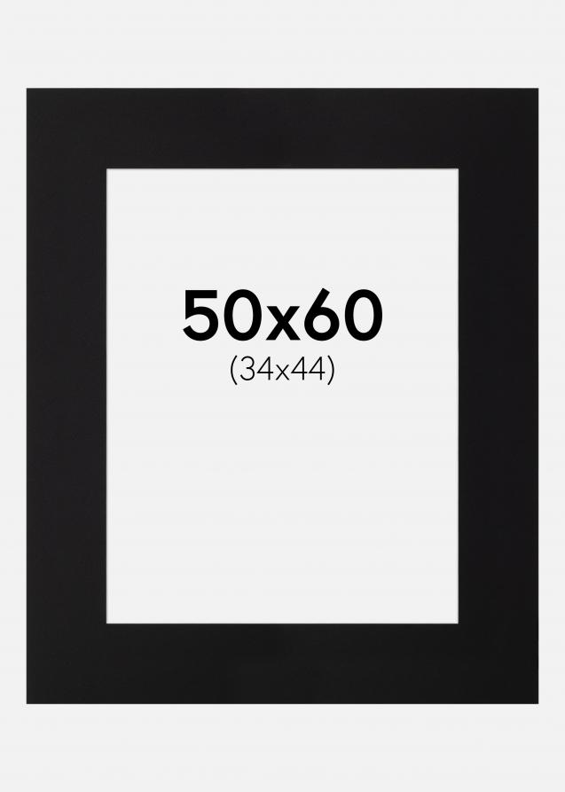 Passepartout Sort Standard (Hvid Kerne) 50x60 cm (34x44)