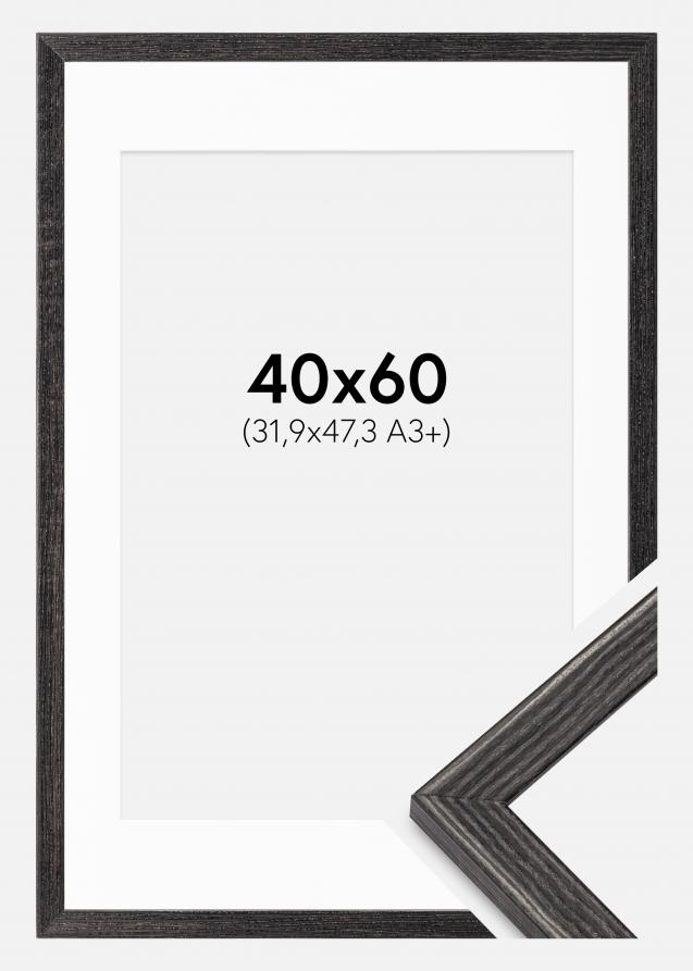 Ramme Fiorito Mørkegrå 40x60 cm - Passepartout Hvid 32,9x48,3 cm (A3+)