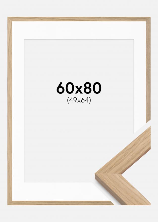 Ramme Oak Wood 60x80 cm - Passepartout Hvid 50x65 cm