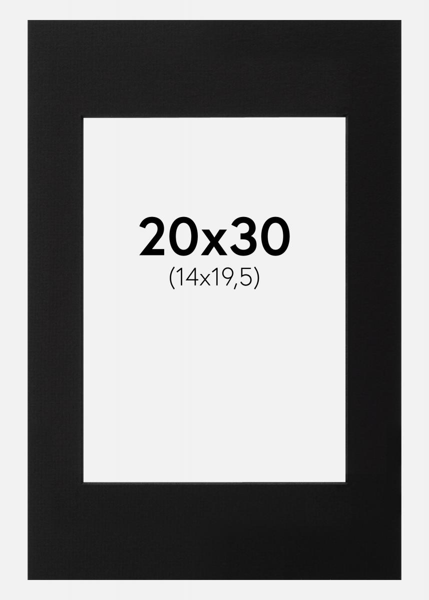 Passepartout Sort (Sort kerne) 20x30 cm (14x19,5)