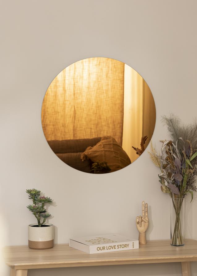 Spejl Golden Bronze 70 cm Ø
