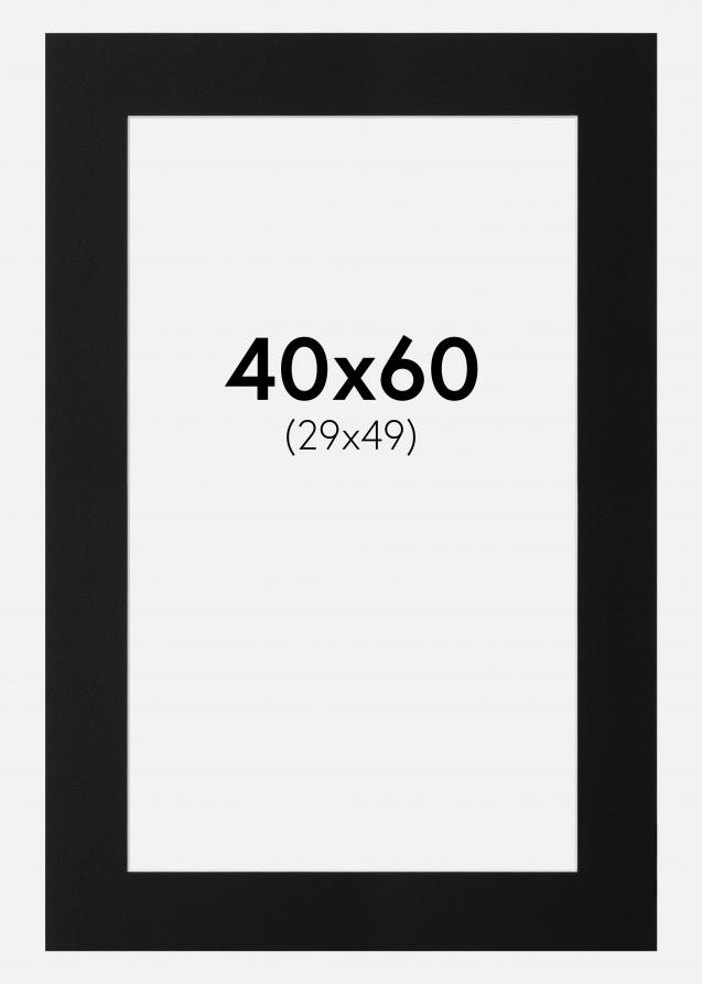 Passepartout Sort Standard (Hvid Kerne) 40x60 cm (29x49)
