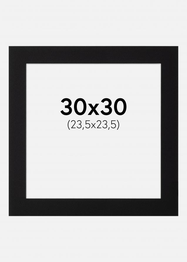 Passepartout Sort (Hvid kerne) 30x30 cm (23,5x23,5)
