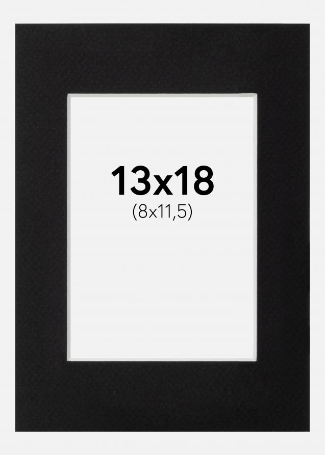Passepartout Sort Standard (Hvid kerne) 13x18 cm (8x11,5)