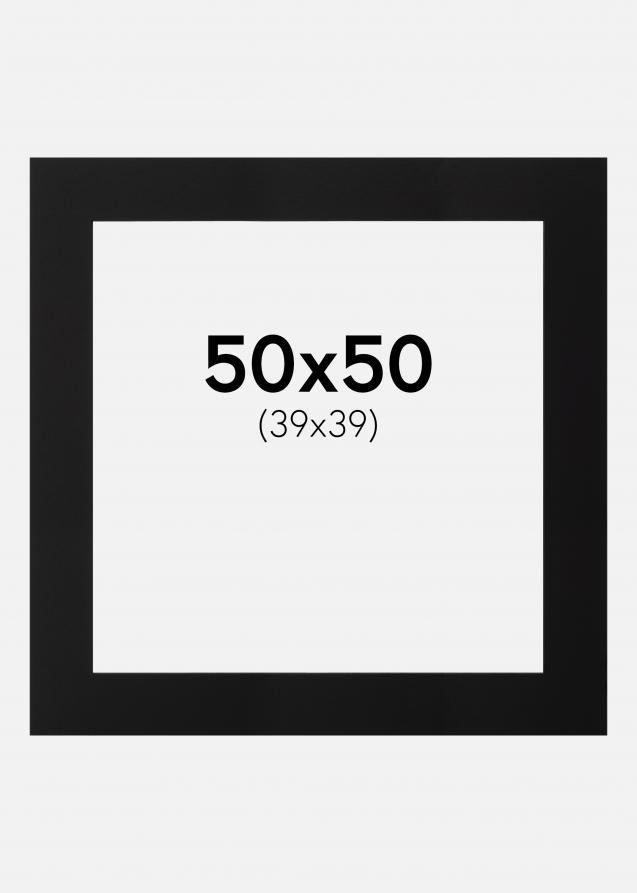 Passepartout Sort (Sort kerne) 50x50 cm (39x39)