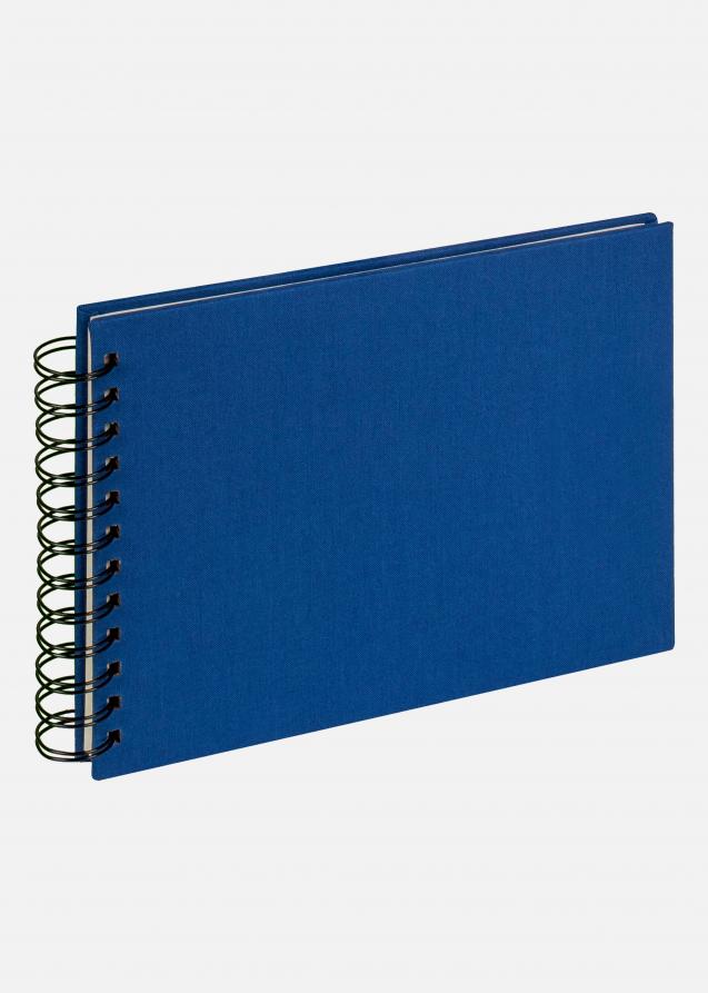 Cloth Spiralalbum Blå - 19,5x15 cm (40 Sorte sider / 40 ark)