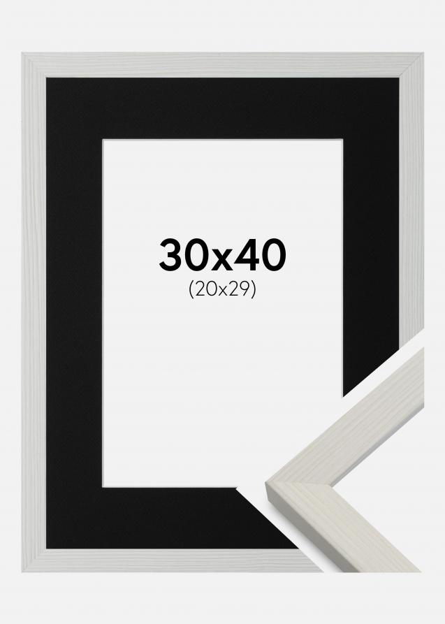 Passepartout Sort Standard (Hvid Kerne) 30x40 cm (20x29)