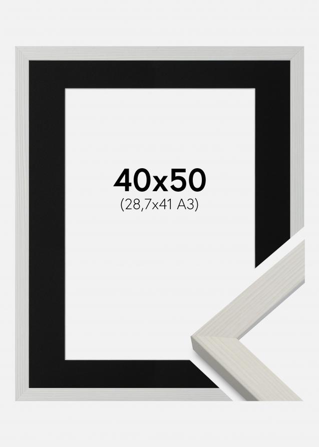 Passepartout Sort Standard (Hvid kerne) 40x50 cm (28,7x41 - A3)