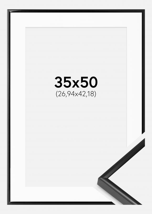 Ramme BGA Modern Style Sort 35x50 cm - Passepartout Hvid 11x17 inches