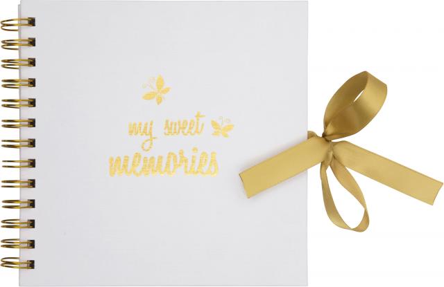 Sweet Memories Guld - 18x18 cm (48 Vita sidor / 24 blad)