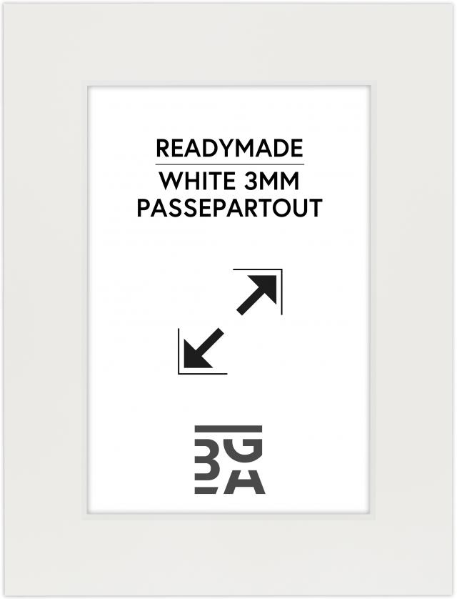 Passepartout Hvid 3 mm (Hvid kerne) 15x15 cm (8,5x8,5)
