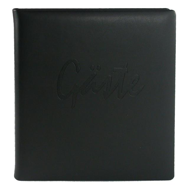 Gæstebog Sort- 23x25 cm (176 Hvide sider / 88 blade)