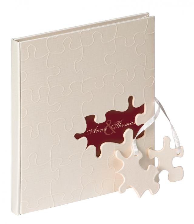 Puzzle Gæstebog - 23x25 cm (144 Hvide sider / 72 blade)