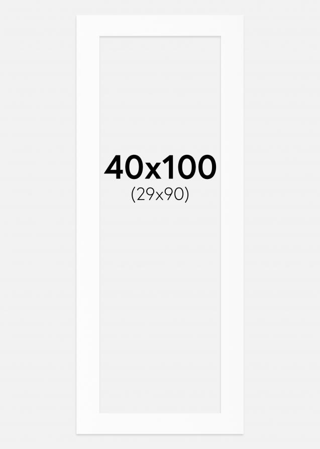 Passepartout Hvid Standard (Hvid kerne) 40x100 cm (29x90)