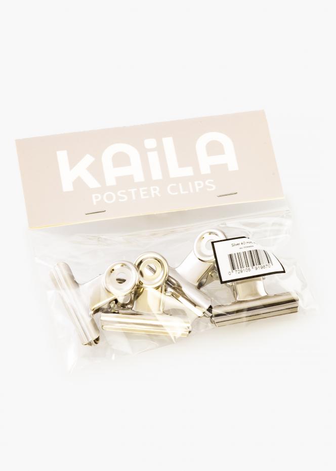 KAILA Poster Clip Silver 40 mm - 4-p
