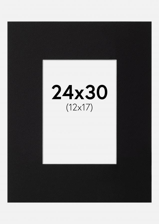 Passepartout XL Sort (Hvid kerne) 24x30 cm (12x17)