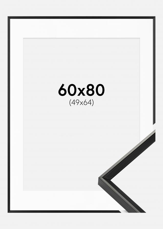 Ramme Desire Sort 60x80 cm - Passepartout Hvid 50x65 cm