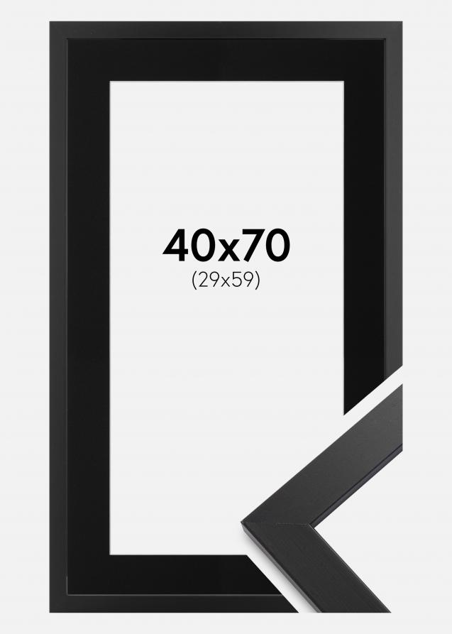 Ramme Black Wood 40x70 cm - Passepartout Sort 30x60 cm