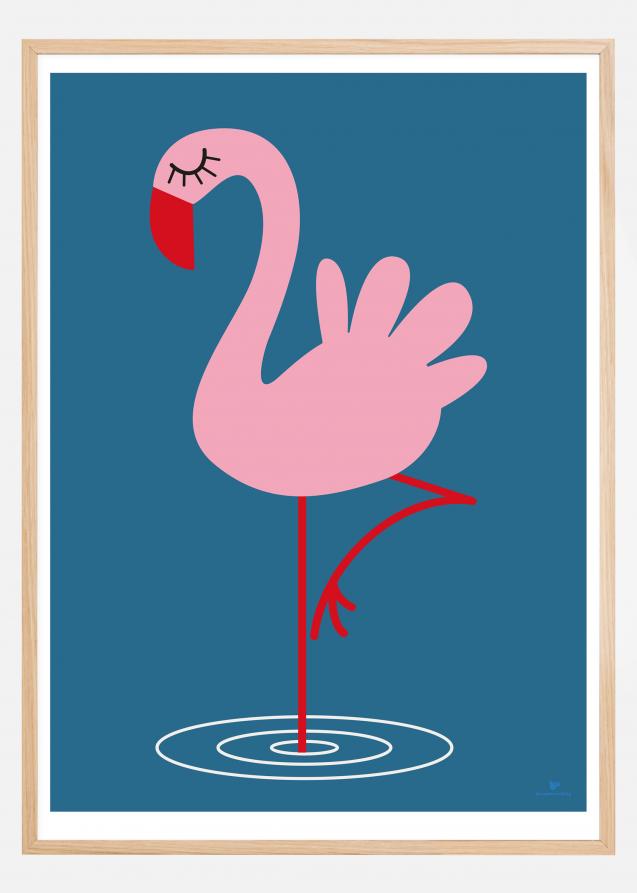 Flamingo - Blue Plakat
