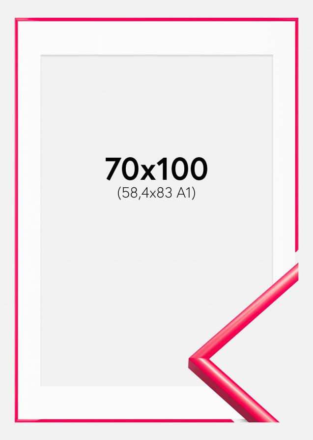 Ramme New Lifestyle Hot Pink 70x100 cm - Passepartout Hvid 59,4x84 cm (A1)