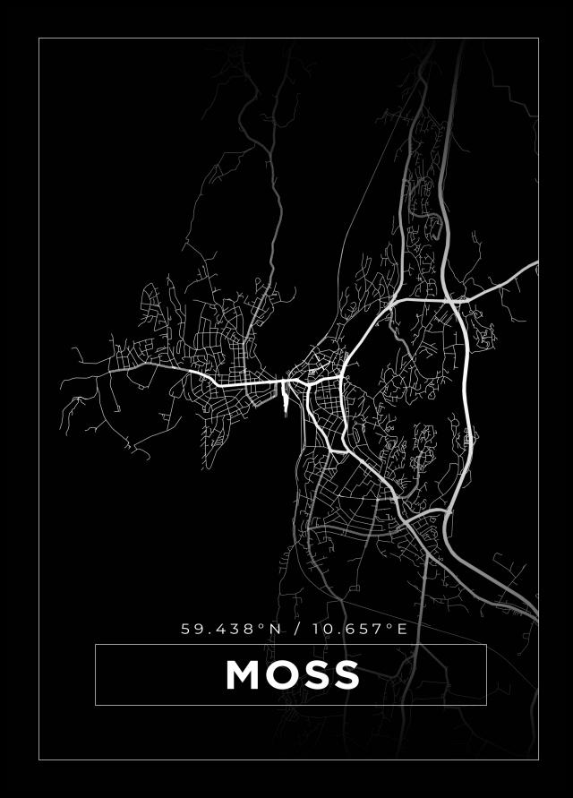 Kort - Moss - Sort Plakat