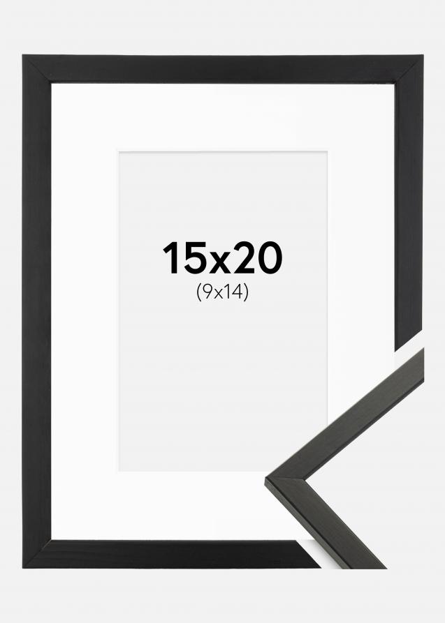 Ramme Galant Sort 15x20 cm - Passepartout Hvid 10x15 cm