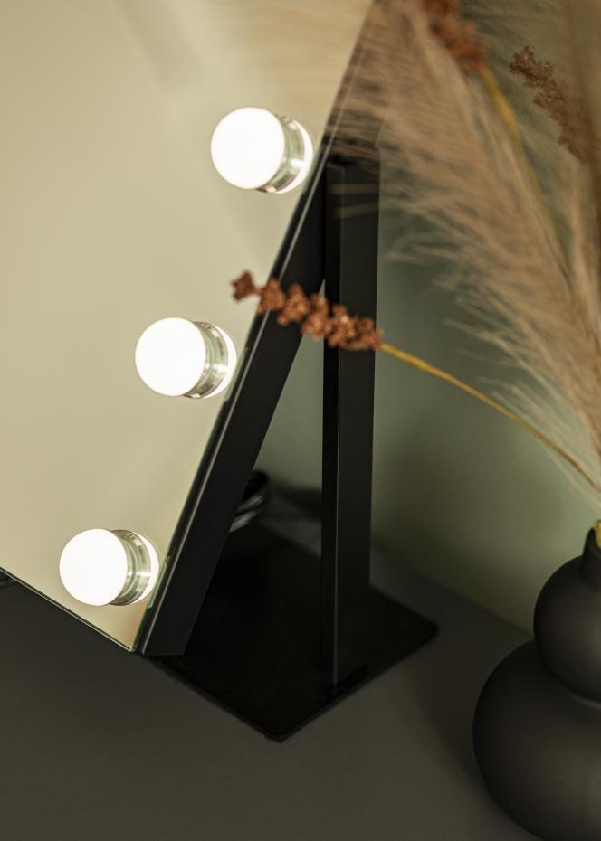 KAILA Makeupspejl Soft Corner LED Sort 60x52 cm