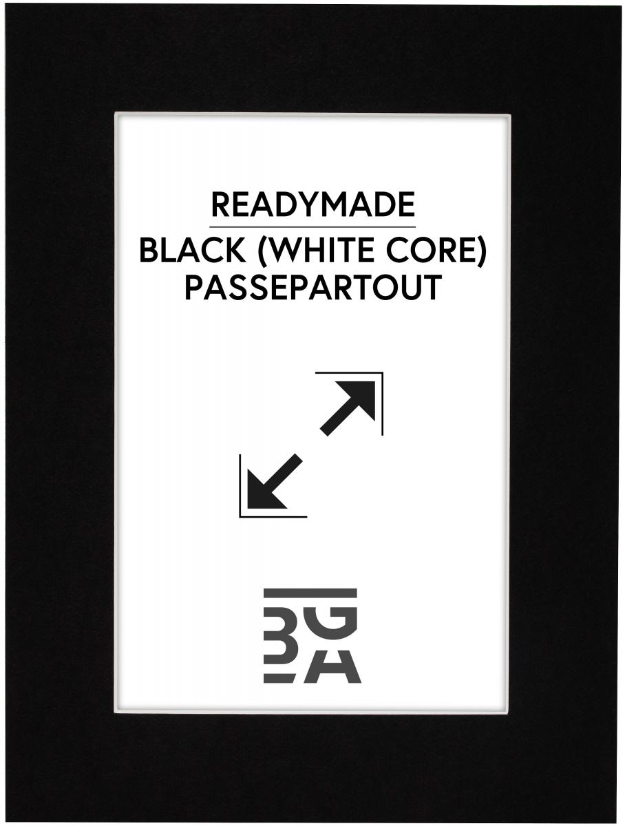 Passepartout Sort (Hvid kerne) 15x20 cm (10x14)