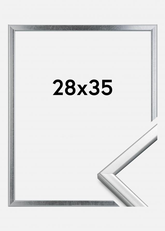 Ramme Slim Mat antirefleksglas Sølv 28x35 cm