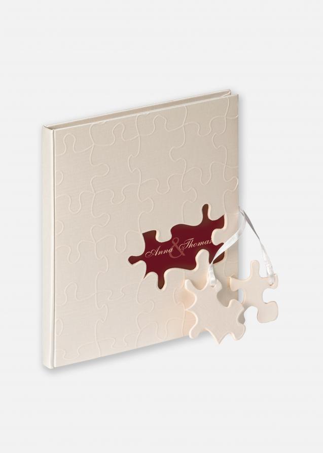 Puzzle Gæstebog - 23x25 cm (144 Hvide sider / 72 blade)