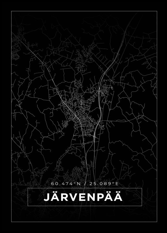 Kort - Järvenpää - Sort Plakat