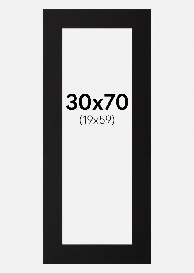 Passepartout Sort Standard (Hvid Kerne) 30x70 cm (19x59)