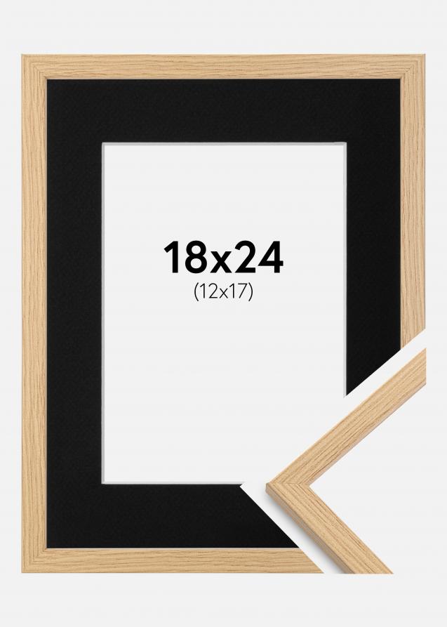 Passepartout Sort Standard (Hvid kerne) 18x24 cm (12x17)