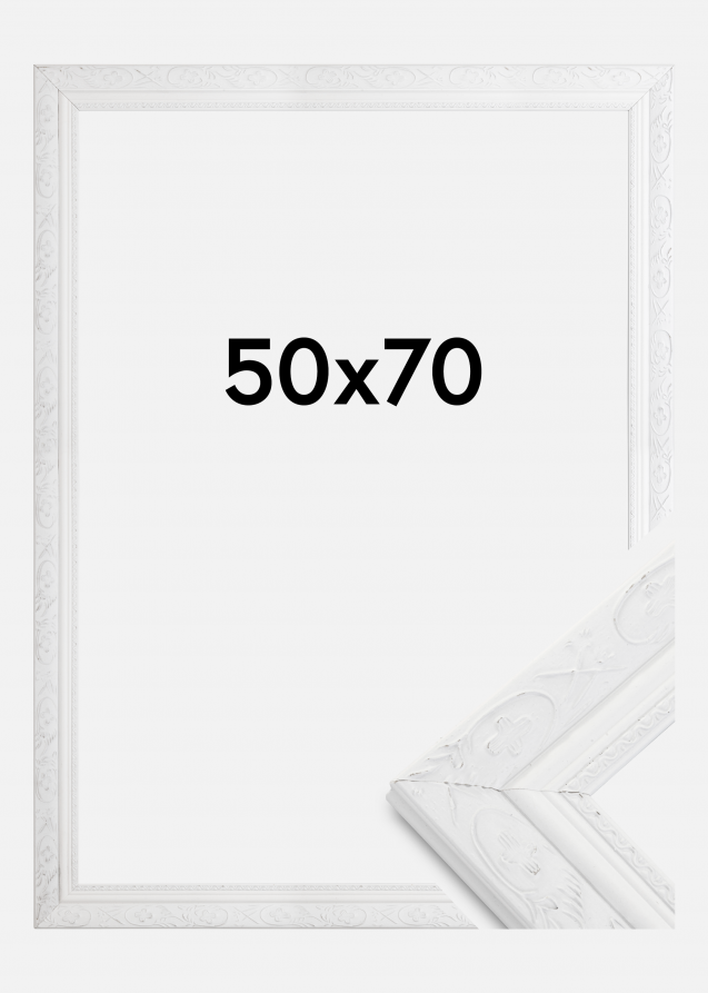 Ramme Barock Hvid 50x70 cm