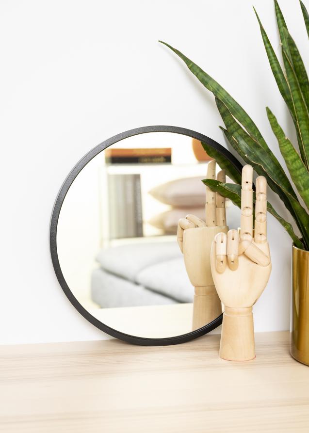 KAILA Round Mirror - Edge Black 30 cm Ø