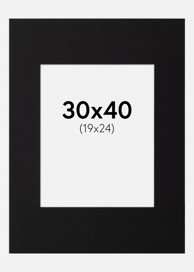 Passepartout Canson Sort (Hvid kerne) 30x40 cm (19x24)