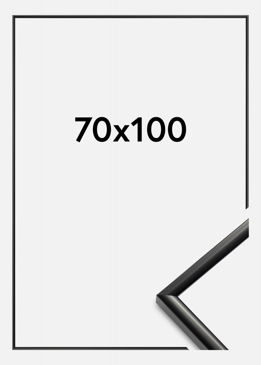 Sort ramme 70x100 cm med plexiglas