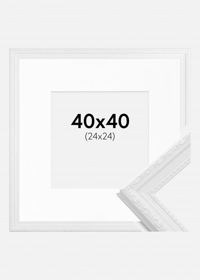 Ramme Abisko Hvid 40x40 cm - Passepartout Hvid 25x25 cm