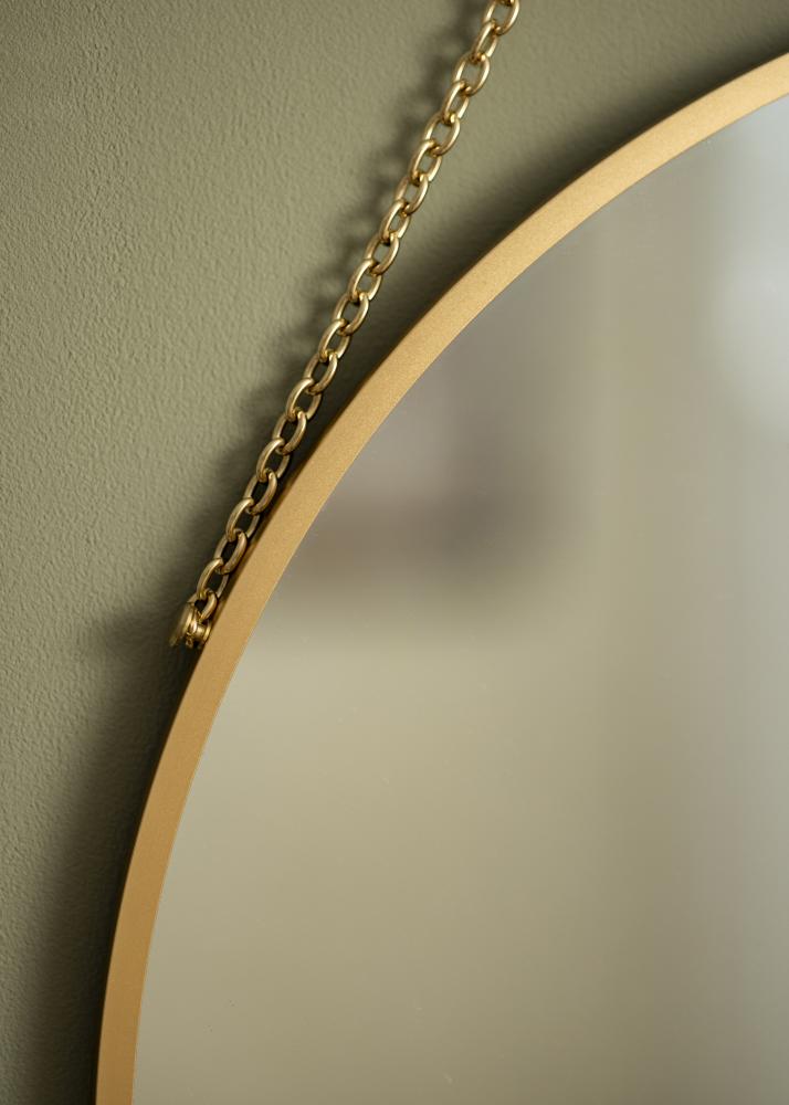 Rundt Spejl Modern Guld 51 cm 