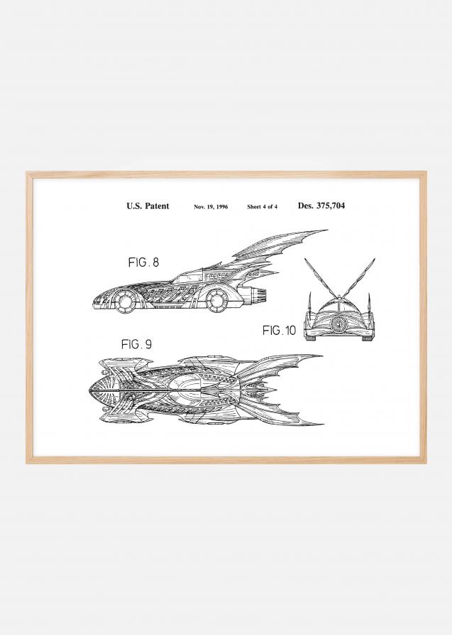 Patenttegning - Batman - Batmobile 1996 IIII Plakat